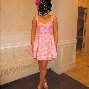 Elegant Pink Floral Dress